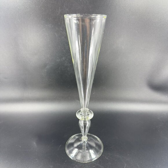 Venetian Clear Glass Champagne Flute Glasses Tall Elegant Delicate Italy Set 3 - Picture 15 of 16